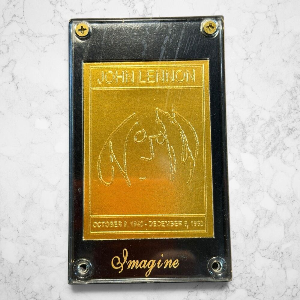John Lennon Gold Foil Collectors Limited Edit Card Imagine Beatles SN: 001744